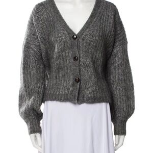 Sezane Gray  Cardigan Sweater-Small